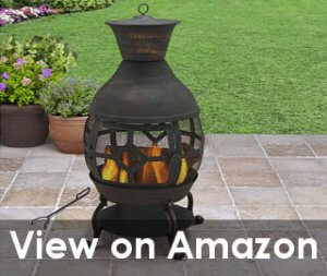beautiful antique bronze chiminea
